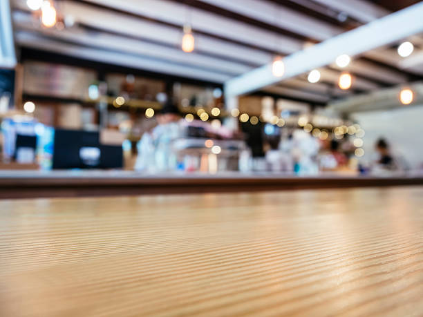 istock Table top with Blurred People in Cafe Restaurant Background 508220344