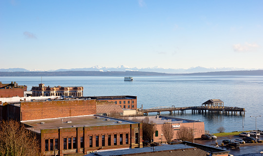 Downtown Port Townsend sits just northwest from Seattle on the other side of the Puget Sound. 