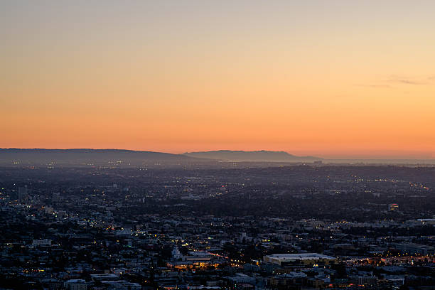 Palos Verdes and Catalina Island - from Griffith Observatory stock photo
