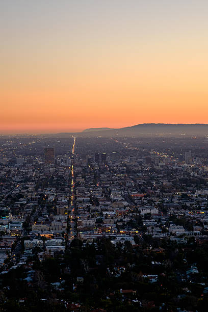 Los Angeles and Palos Verdes from Griffith Observatory stock photo