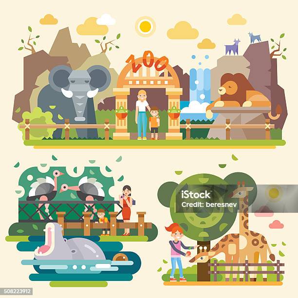 Lets Go To The Zoo Stock Illustration - Download Image Now - Zoo, Vector, Child