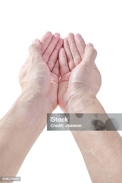 Hand Giving Isolated In White Background Stock Photo - Download Image Now - Holding, Number 2, Giving