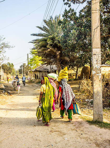 donne in sari colorfol - janakpur foto e immagini stock