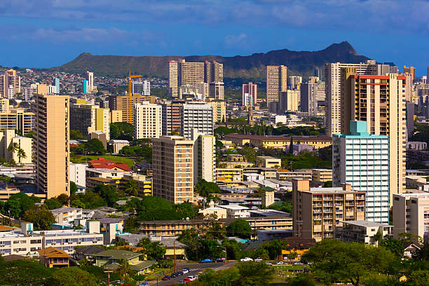 istock Honolulu Oahu Hawaii Cityscape With Diamond Head Crater 508231061