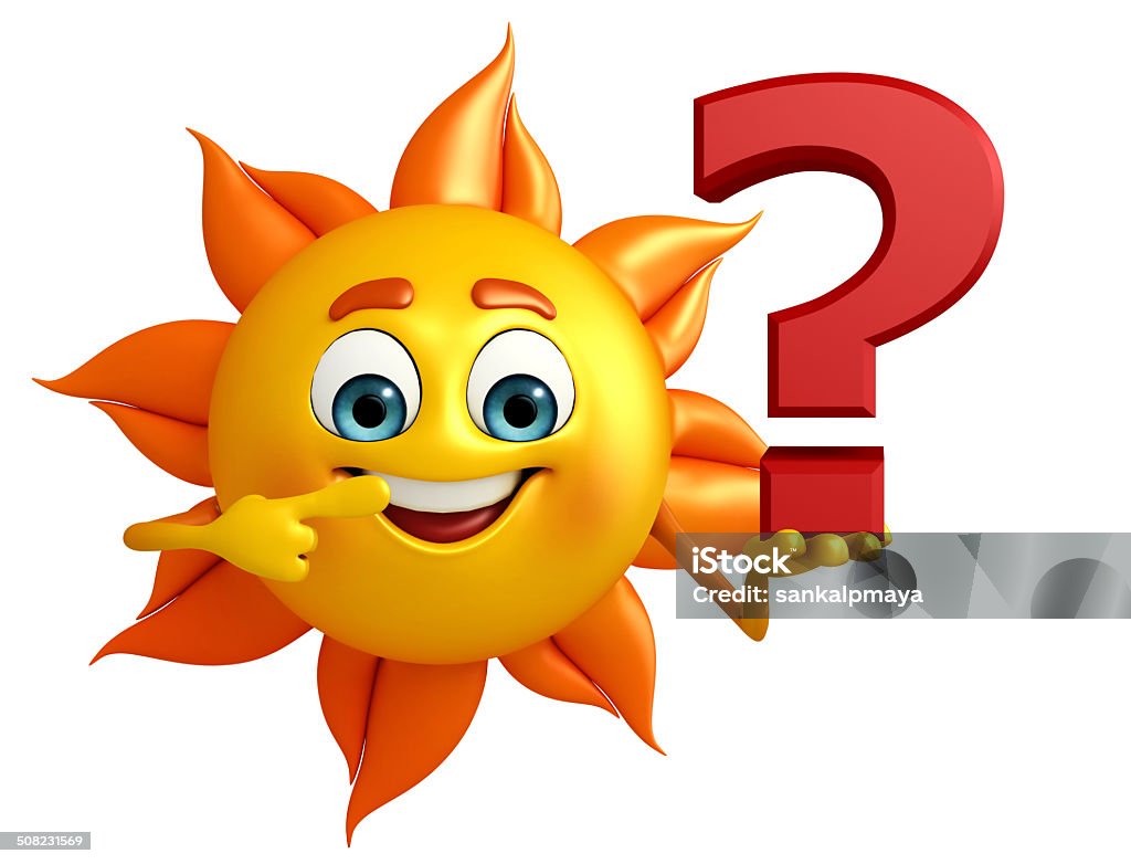 Sun Character With Question Mark Stock Photo - Download Image Now - Arts  Culture and Entertainment, Asking, Cartoon - iStock