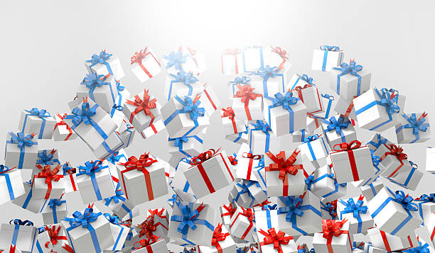 istock Red and blue 3d Gift box illustration 508235273