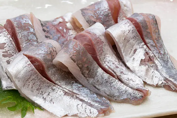 Sashimi of horse mackerel