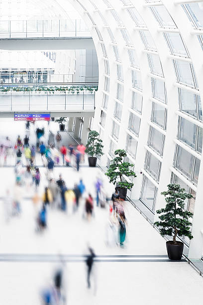 istock Modern Airport with Blurred Travellers 508250686
