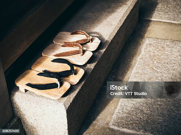 Japan Traditional Footwear Zori In Japanese Home Stock Photo - Download Image Now - Japan, Shoe, Geta Sandal