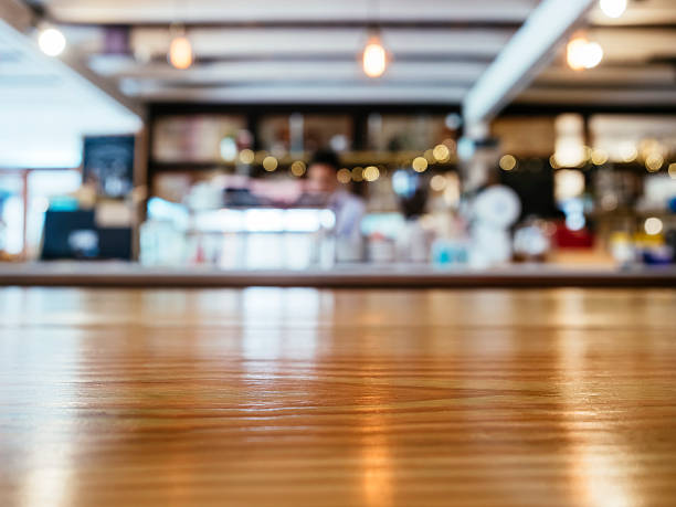 istock Table top Counter Blurred Bar Restaurant with Barista 508251512