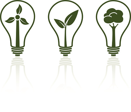 istock Light bulb illustrations for green electricity on white background 508252048