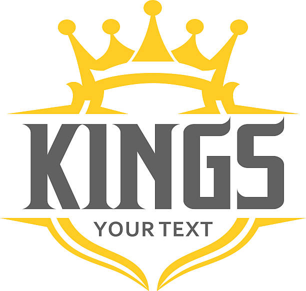 King typography emblem King typography emblem kings crown stock illustrations