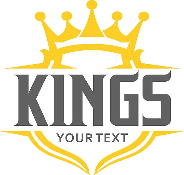 Vector illustration of King typography emblem