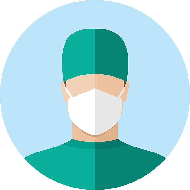 badanie płaski ikony stylu - surgeon isolated paramedic operating room stock illustrations