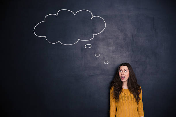 istock Happy thoughtful woman looking away at copyspace 508254504