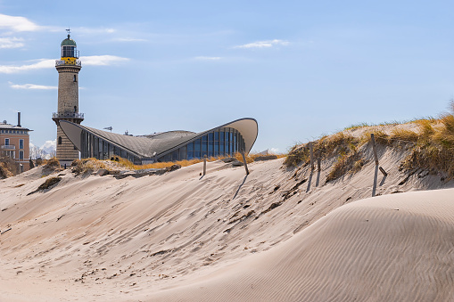 Lighthouse Warnemunde sand dune