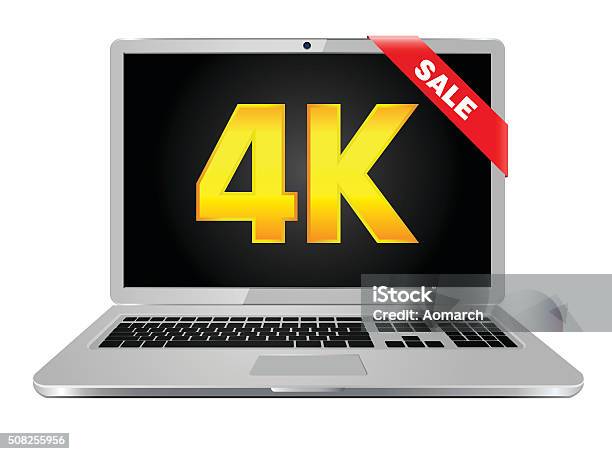4k Output Computer Image 4k Screen Laptop Computer Stock Illustration - Download Image Now - 4K ...