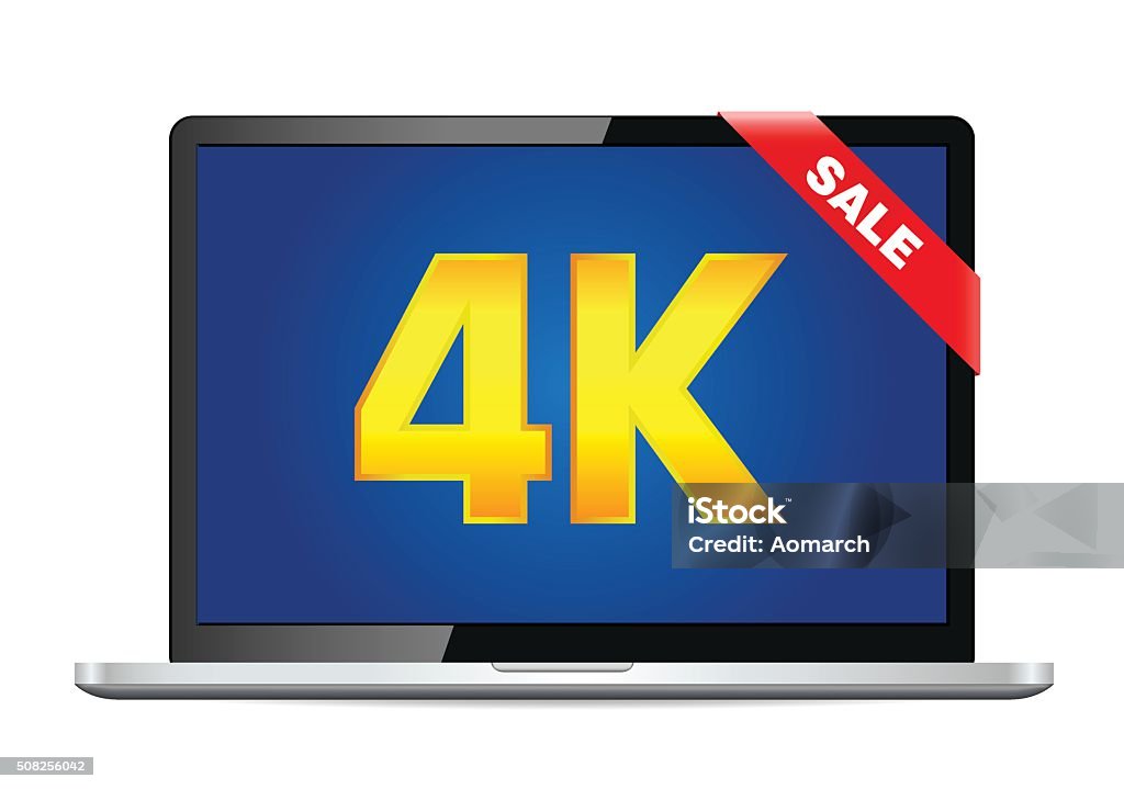 4k Output Computer Image 4k Screen Laptop Computer Stock Illustration - Download Image Now - 4K ...