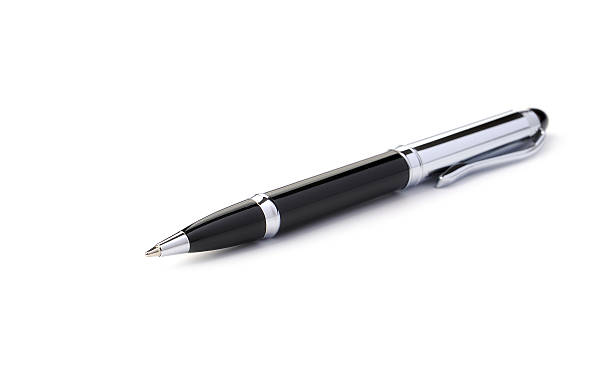 istock Black ballpoint pen on a white background 508256764