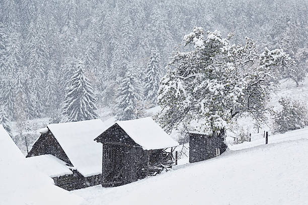 istock fairytale blizzard in mountain settlement 508259890
