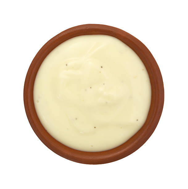 istock Bowl of blue cheese salad dressing on white background 508264122
