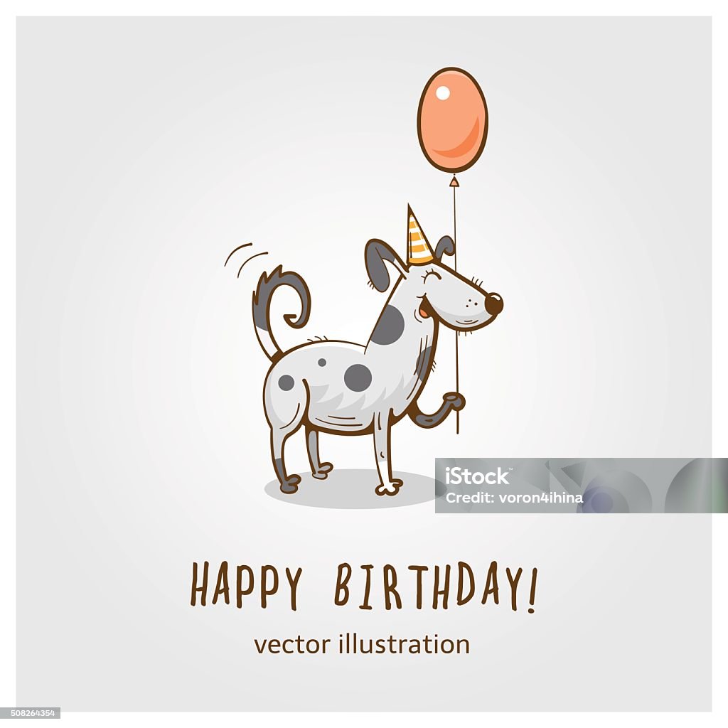 Vector Birhday Card Stock Illustration - Download Image Now - Dog, Birthday,  Cartoon - iStock