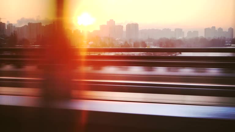 Cityscape from the train window