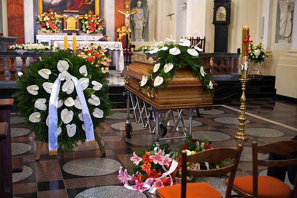 istock Coffin in  Catholic Church 508270557