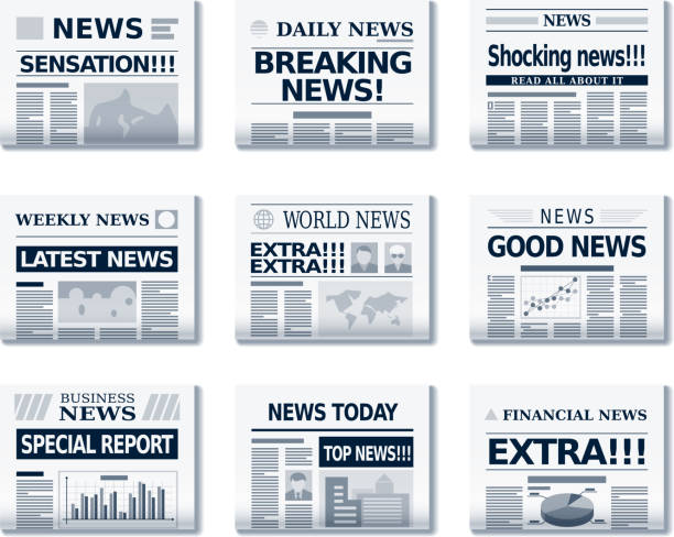 gazeta - newspaper the media newspaper headline communication stock illustrations