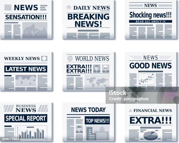 Newspaper Stock Illustration - Download Image Now - Newspaper, Newspaper Headline, The Media