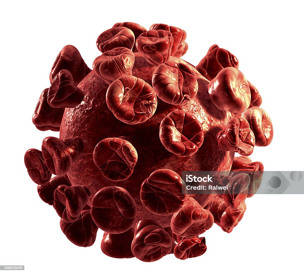 Detailed 3d illustration of Viruses and blood cells. AIDS Stock Photo
