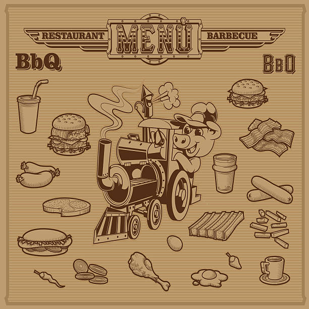 Cliparts an Barbecue-Gerichten und Speisen – Vektorgrafik