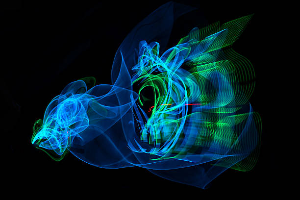 istock Blue & green Absract Fractal light painting, visual art 508275111