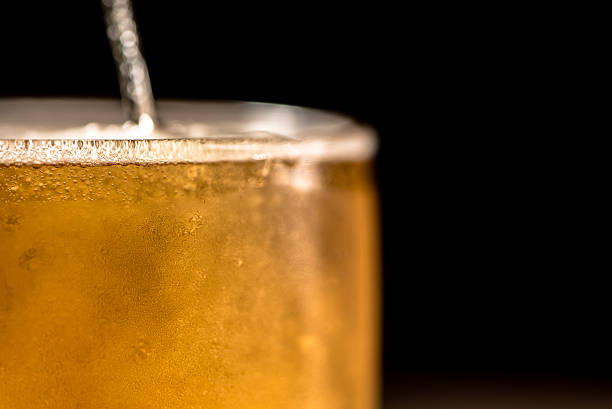 istock Beer in glass on black background 508282998