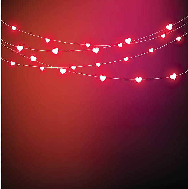 ilustrações, clipart, desenhos animados e ícones de lindo cartão para dia dos namorados com luzes de vetor em forma de coração - heart shape valentines day love backgrounds