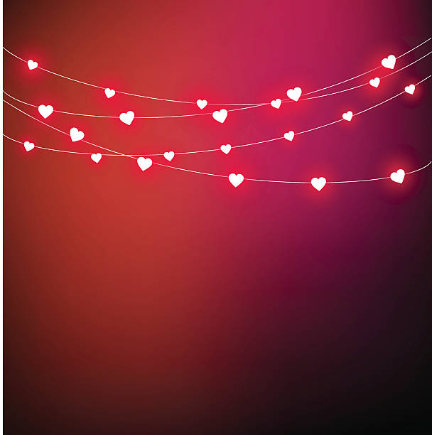 Beautiful card for Valentine's Day with heart-shaped lights vector Beautiful card for Valentine's Day with heart-shaped lights vector valentines background stock illustrations