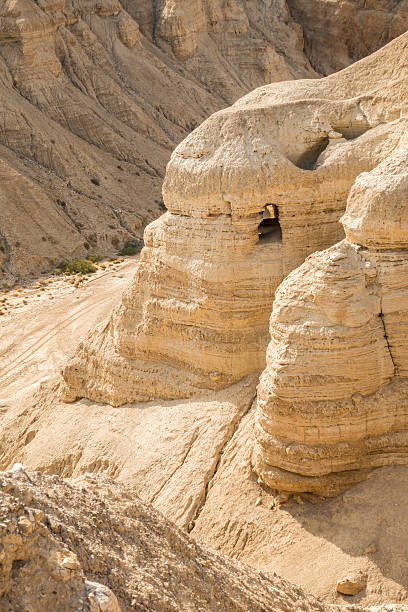 Cave in Qumran, where the dead sea scrolls were found Cave in Qumran, where the dead sea scrolls were found, Israel dead sea scrolls stock pictures, royalty-free photos & images