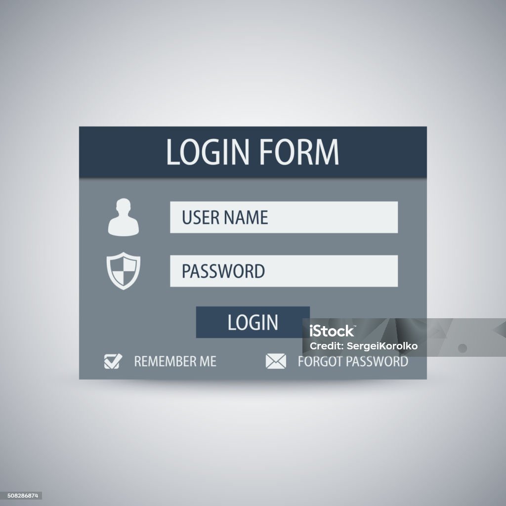 Web Login Form Template Modern Flat User Interface Stock Illustration ...