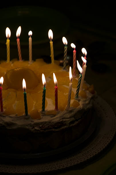 istock Burning candles on the cake homemade 508287404