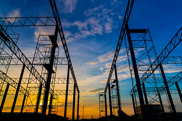istock Silhouette of iron construction at sunset time 508287734