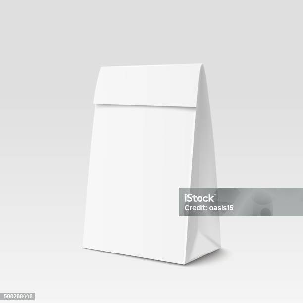 Paper Bag Package For Advertising And Branding Stock Illustration - Download Image Now - Bag, Template, Box - Container