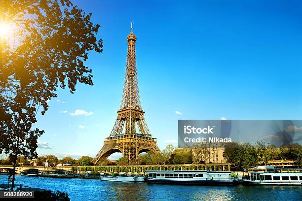 Eiffel Tower In Paris France Stock Photo - Download Image Now - Paris - France, Eiffel Tower - Paris, Summer