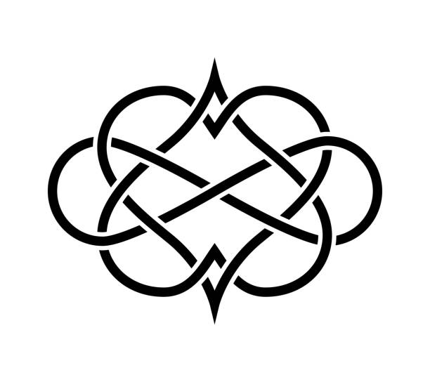 переплетенное сердца изолированные. знак любовь навсегда - celtic knotwork stock illustrations