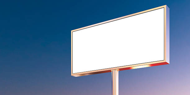 istock Blank billboard made of chrome metal at sunset time ready 508292242