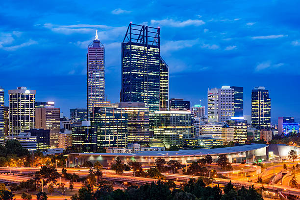 istock Perth, Western Australia, viewed at night scene 508292452