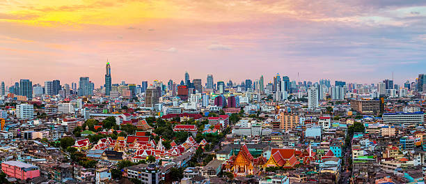 istock Panorama of Bangkok skyline at sunset, Thailand. 508293468