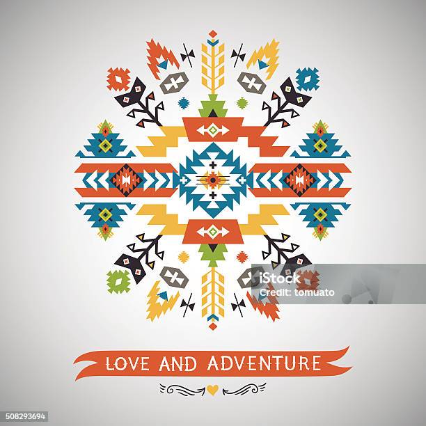 Vector Bright Decorative Element On Aztec Style Stock Illustration - Download Image Now - Abstract, American Culture, Arts Culture and Entertainment