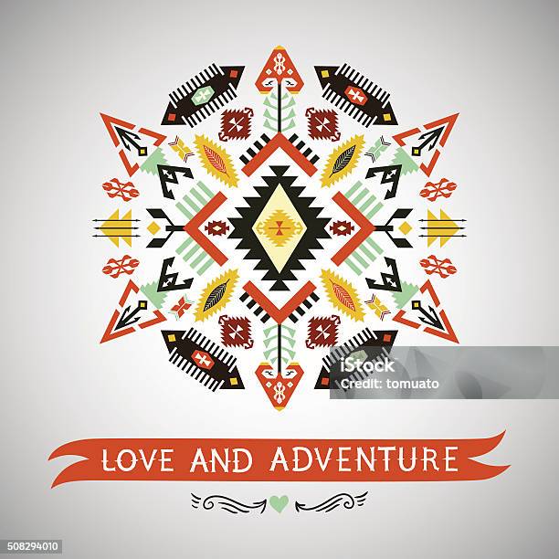 Vector Bright Decorative Element On Aztec Style Stock Illustration - Download Image Now - Abstract, American Culture, Arts Culture and Entertainment