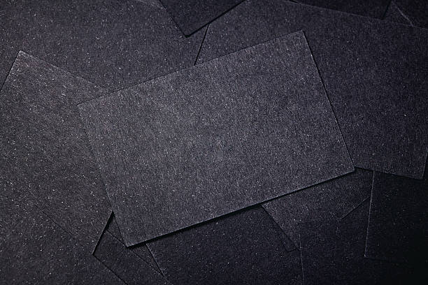 istock Closeup of blank black business cards. Horizontal 508294828
