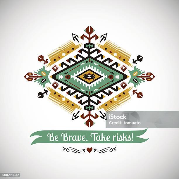 Vector Bright Decorative Element On Aztec Style Stock Illustration - Download Image Now - Abstract, American Culture, Arts Culture and Entertainment